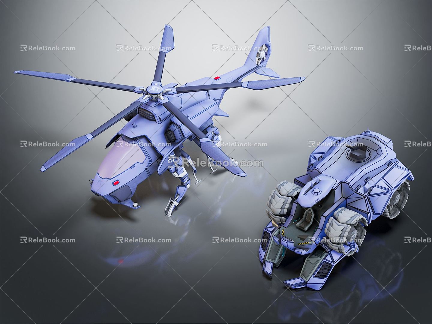 Modern Helicopter Sci-Fi Helicopter 3d model