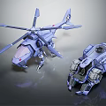 Detailed Futuristic Helicopter With Mechanical Design And Sci Fi Vehicle Model