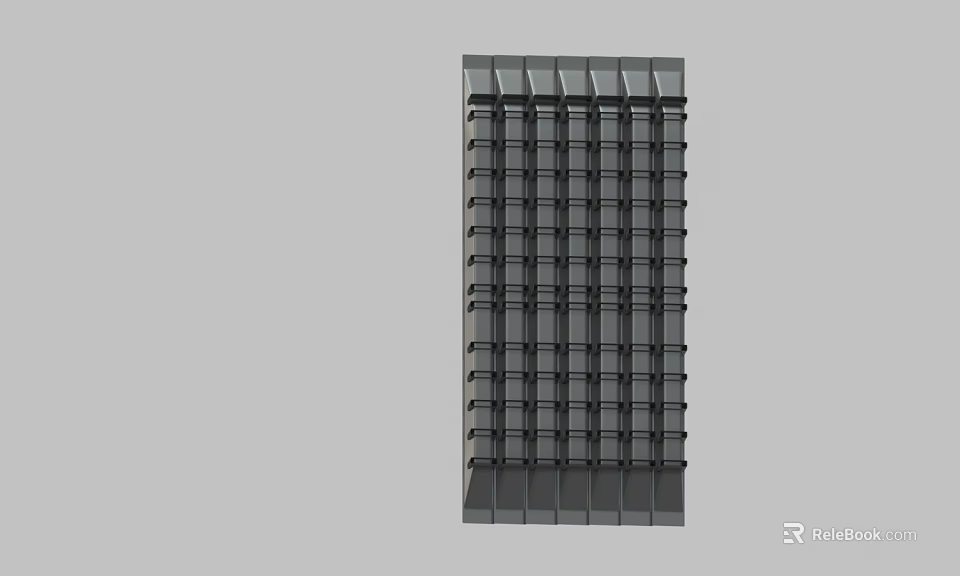Modern High Rise Building With Glass Window Facade And Regular Urban Structure 3d model