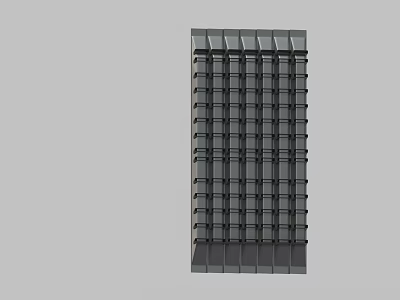 Modern High Rise Building With Glass Window Facade And Regular Urban Structure 3d model