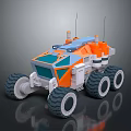 Electric Toy Vehicle With Big Wheels Orange White Design And Antennas For Kids