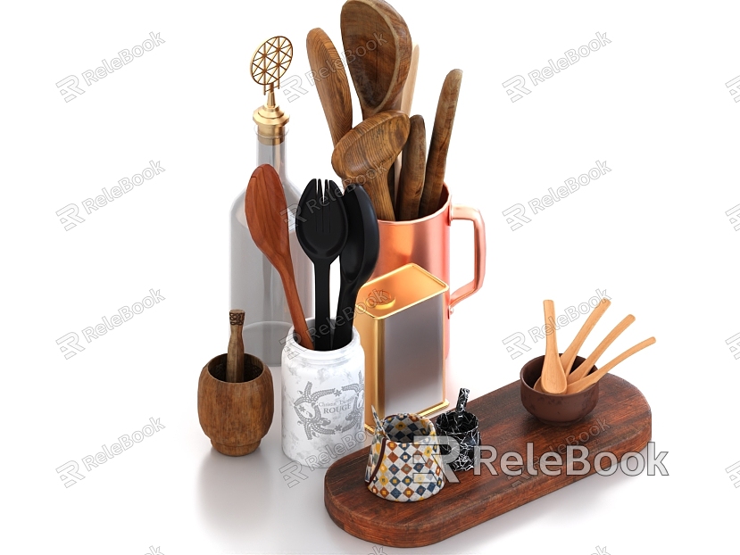 Kitchenware Cookware Rack Rice Spoon Soup Spoon Tableware Pots Pot Wooden Spoon Spoon model