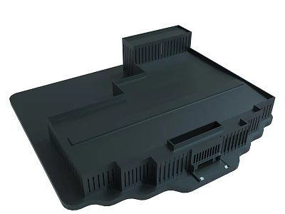 Black Electronic Device Case With Ventilated Structure And Functional Base Design 3d model