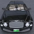 Black Bentley Luxury Sedan with Chrome Grille Headlights and Light Beige Leather Seats Interior