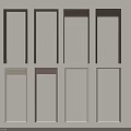 Different Colors Various Styles Door Frames Arranged On White Background