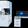 Advanced Medical Equipment With Dual Monitors And Computer Workstation Setup 3d model