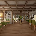 Beachfront Sunset Restaurant With Open Air Terrace Steps And Ocean View Lights