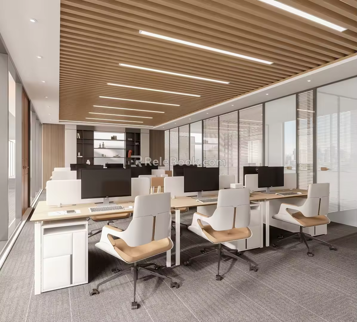 Modern public office area 3d model