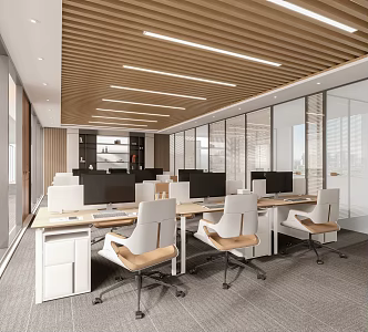 Modern public office area 3d model