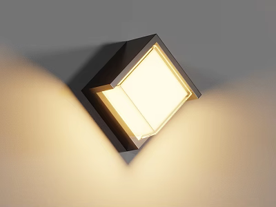 Square Modern Outdoor Wall Mounted Light Fixture With Warm Glow For Exterior 3d model