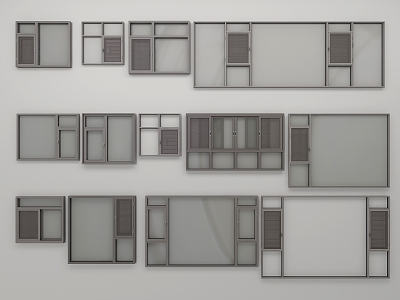 Modern windows 3d model