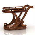 Vintage Wooden Side Table With Carved Details And Curved Legs Elegant Design
