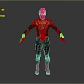 Spider Man Game Movie Character In Red Black And Gold Suit With Grey Background