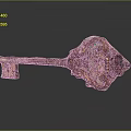 Ornate Antique Key With Intricate Carvings And Golden Brown Finish On Dark Reflective Background
