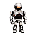 Smart Robot Featuring Silver Exterior Black Details And Modern Humanoid Design 3d model