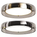 Modern Round Ceiling Light With Metal Frame And LED Lighting Black Gold Design