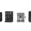Different Types of Black Kitchen Coffee Machines With Coffee Cups