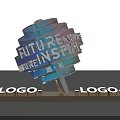 Colorful 3D Structure Photo Check In Spot with FUTURE INSPIRE Lettering and Logo Elements