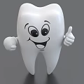 Cartoon Tooth Organ With Smiling Face Big Eyes And Thumbs Up Gesture