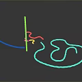 Metallic Wire Art Sculpture Featuring Curved And Straight Lines On Dark Shiny Background