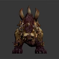 Fantasy Character Riding Mythical Creature With Horns Fur And Decorative Details