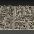 Aerial View Urban Planning Layout Featuring Buildings Palm Trees And Open Areas
