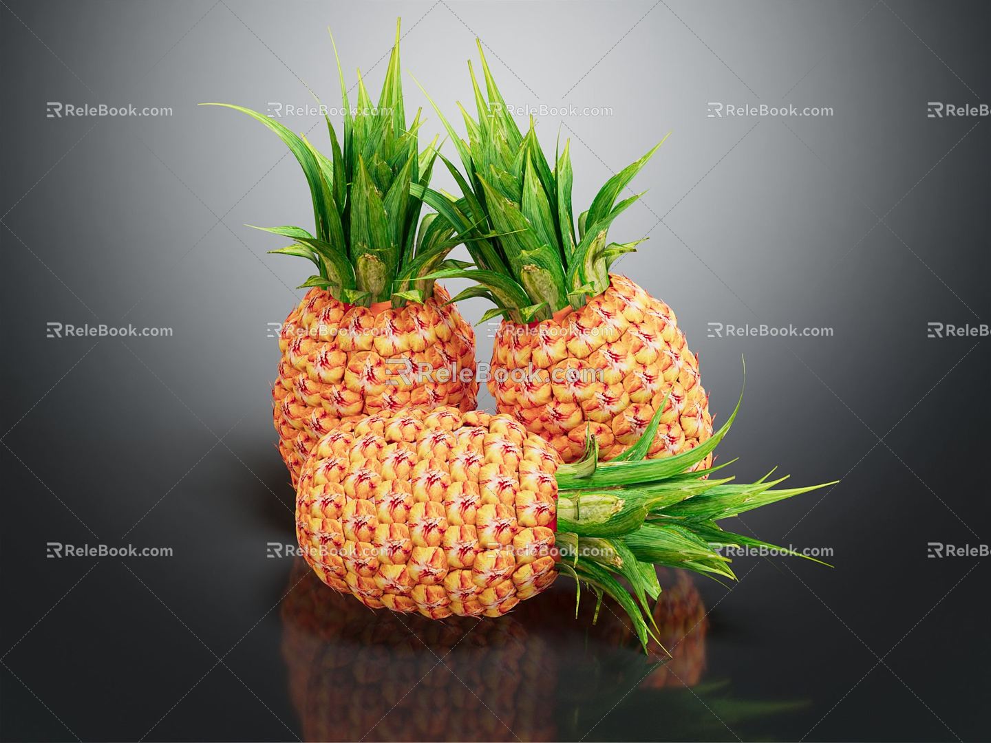 Modern pineapple fruit 3d model