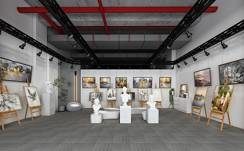 Modern Exhibition Hall Studio Exhibition Hall 3d model