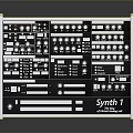 Modern Synthesizer Portable Synthesizer Mixer Reverberator 3d model