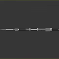 Futuristic Metallic Staff Weapon With Silver Black Handles And Modern Sleek Design