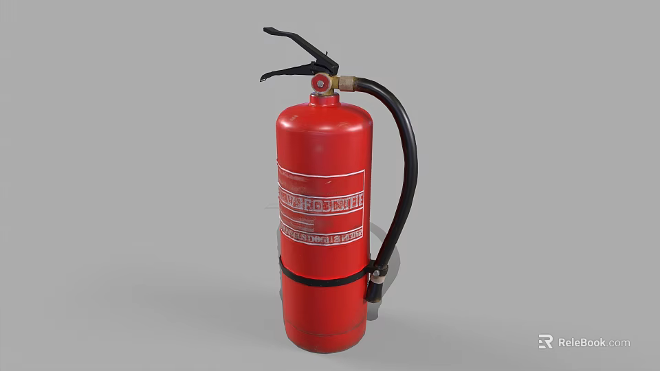 Red Portable Fire Extinguisher For Home Safety With Handle And Nozzle 3d model 