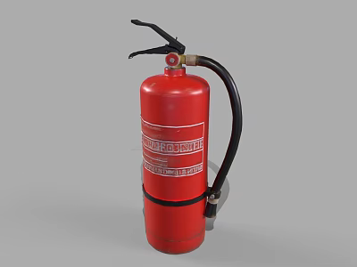 Red Portable Fire Extinguisher For Home Safety With Handle And Nozzle 3d model
