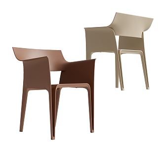 Modern Dining Chair Leather Single Chair Dining Chair 3d model