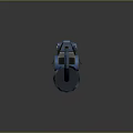 Futuristic Sci Fi Weapon With Blue Glowing Barrel Mechanical Grip And Metallic Texture