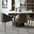 Modern Restaurant Interior With Round Dining Table Grey Chairs And Glass Wine