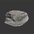 Silver White Raw Metallic Ore With Rough Surface And Irregular Shape On Dark Background 3d model