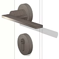 Modern Stainless Steel Door Handle With Keyhole On White Door In Home Interior