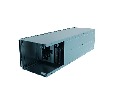 Open Metal Enclosure With Internal Shelf And Industrial Design Features 3d model