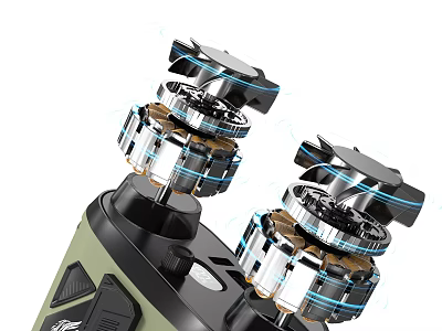 Dual Electric Blenders With Multi Speed Metal Gears And Blue Accents 3d model