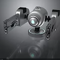 Futuristic Weapon With Silver Body And Blue Glowing Dual Mechanical Arms