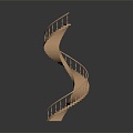 Modern Stairs Rotary Stairs Wooden Stairs Road Facilities 3d model