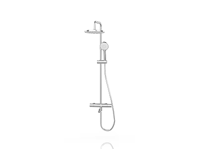 Modern Chrome Shower System With Overhead Handheld Sprayer And Adjustable Bracket 3d model