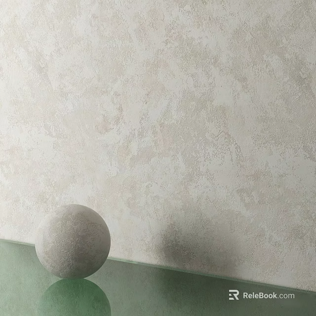 Spherical Sculpture Carving On Light Green Platform With Textured Off White Wall 3d model 