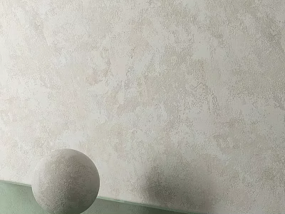 Spherical Sculpture Carving On Light Green Platform With Textured Off White Wall 3d model