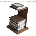 Middle Style Vertical Bookshelf 3d model