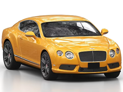 Yellow Luxury Two Door Sports Car With Shiny Exterior And Alloy Wheels 3d model