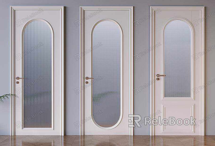 French Cream Style Glass Door Changhong Glass Swing Door French Solid Wood Single Door model