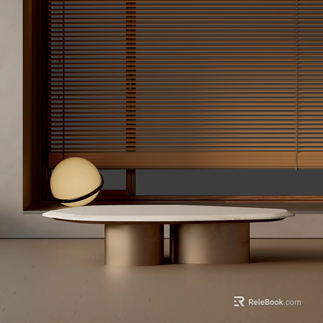 Modern Sofa and Coffee Table Set with Round White Marble Top and Gold Cylindrical Base 3d model