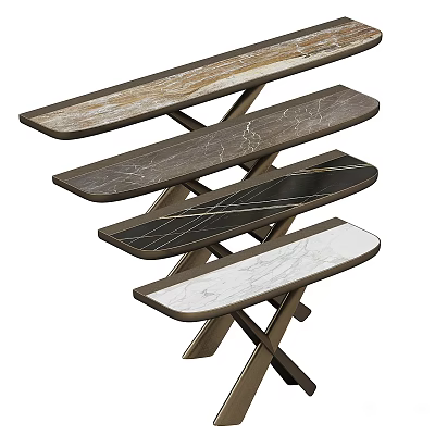 Commercial Folding Tables With Various Material Tabletops And X Shaped Metal Frames 3d model