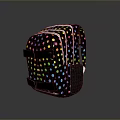 Colorful Polka Dot Pattern Black Backpack With Stylish Design And Practical Pockets